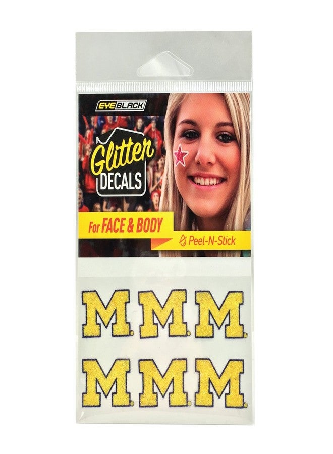 EyeBlack University of Michigan Wolverines Glitter Decal Under Eye Black Perfect for Tailgates, Game Days and Cheering Sport Team - 3 Pairs / 6 Decals - Image 2